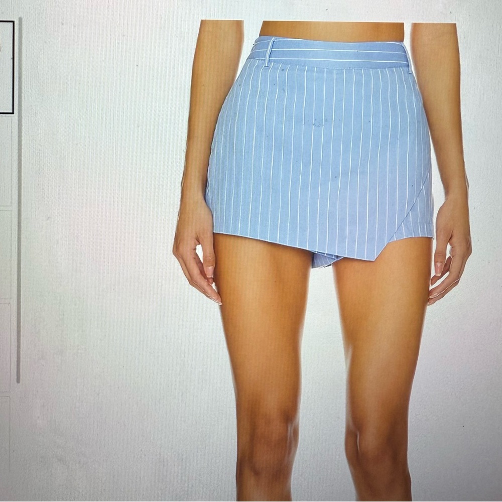 Line & Dot Blue Striped Skirt Set